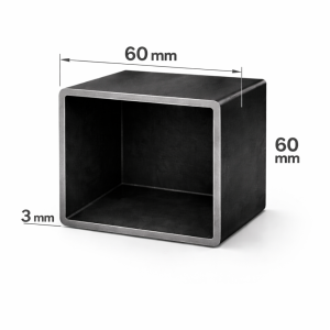 Țeavă rectangulară 60x60x3